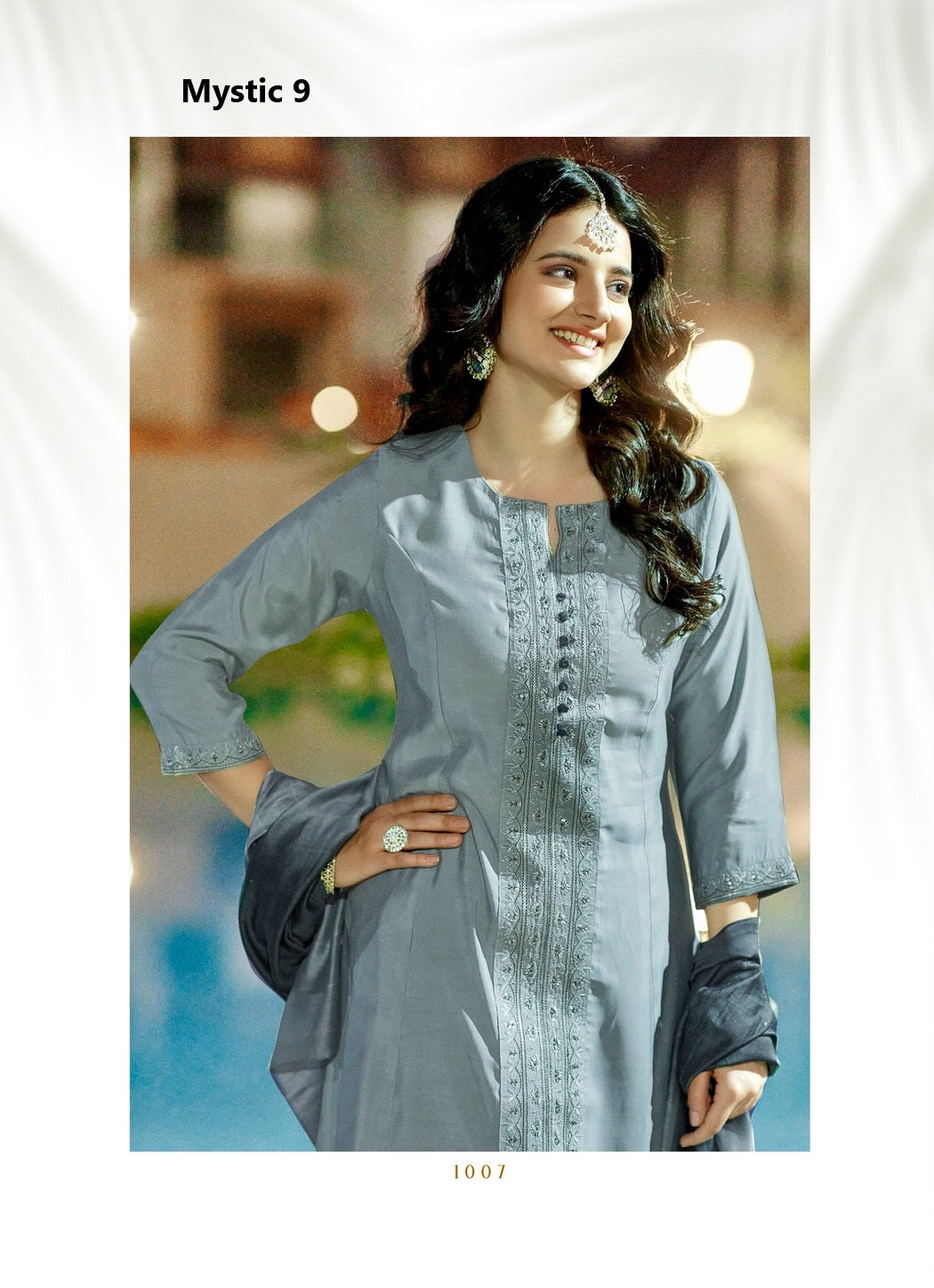 Mahek Vol 1 Mystic 9 Roman Silk Readymade Pant Style Suits Wholesale Rate