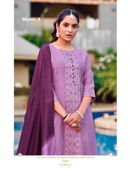 Mahek Vol 1 Mystic 9 Roman Silk Readymade Pant Style Suits Wholesale Rate