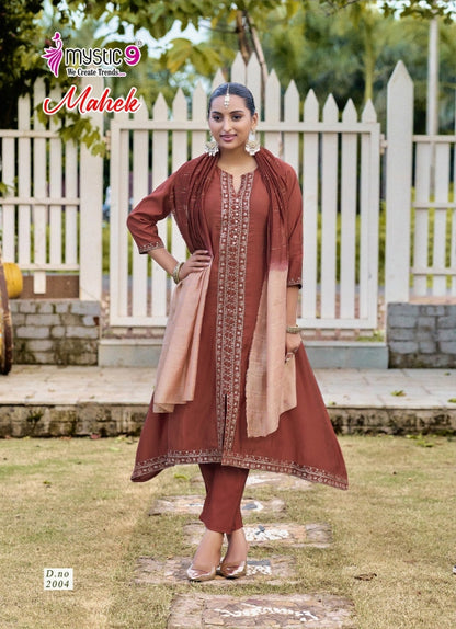 Mahek Vol 2 Mystic 9 Roman Silk Readymade Pant Style Suits Wholesale Price