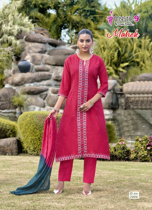 Mahek Vol 2 Mystic 9 Roman Silk Readymade Pant Style Suits Wholesale Price