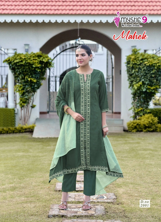Mahek Vol 2 Mystic 9 Roman Silk Readymade Pant Style Suits Wholesale Price