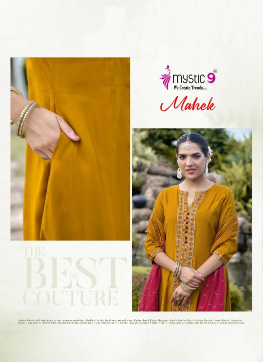 Mahek Vol 2 Mystic 9 Roman Silk Readymade Pant Style Suits Wholesale Price