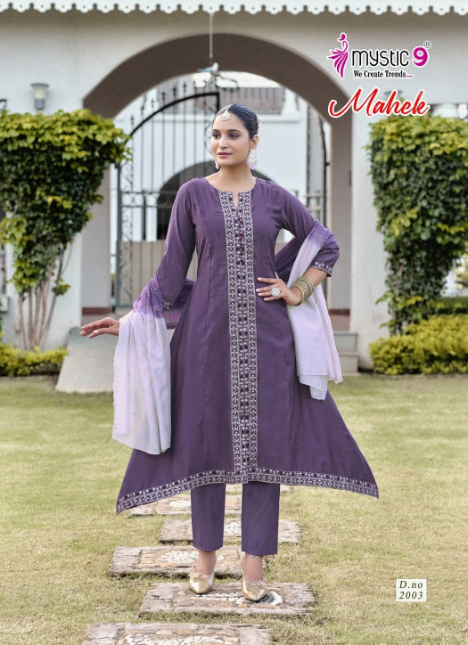 Mahek Vol 2 Mystic 9 Roman Silk Readymade Pant Style Suits Wholesale Price