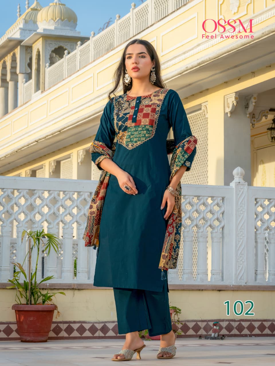 Mahek Vol 2 Ossm Dhabu Readymade Cotton Pant Suits Supplier Ahmedabad