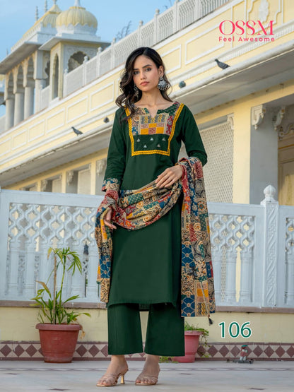 Mahek Vol 2 Ossm Dhabu Readymade Cotton Pant Suits Supplier Ahmedabad