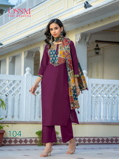 Mahek Vol 2 Ossm Dhabu Readymade Cotton Pant Suits Supplier Ahmedabad