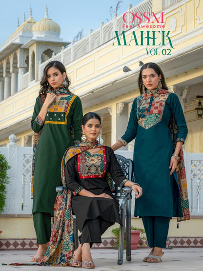 Mahek Vol 2 Ossm Dhabu Readymade Cotton Pant Suits Supplier Ahmedabad
