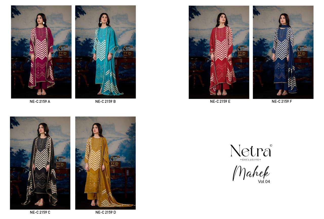 Mahek Vol 4 Netra Bemberg Pant Style Suits Supplier India