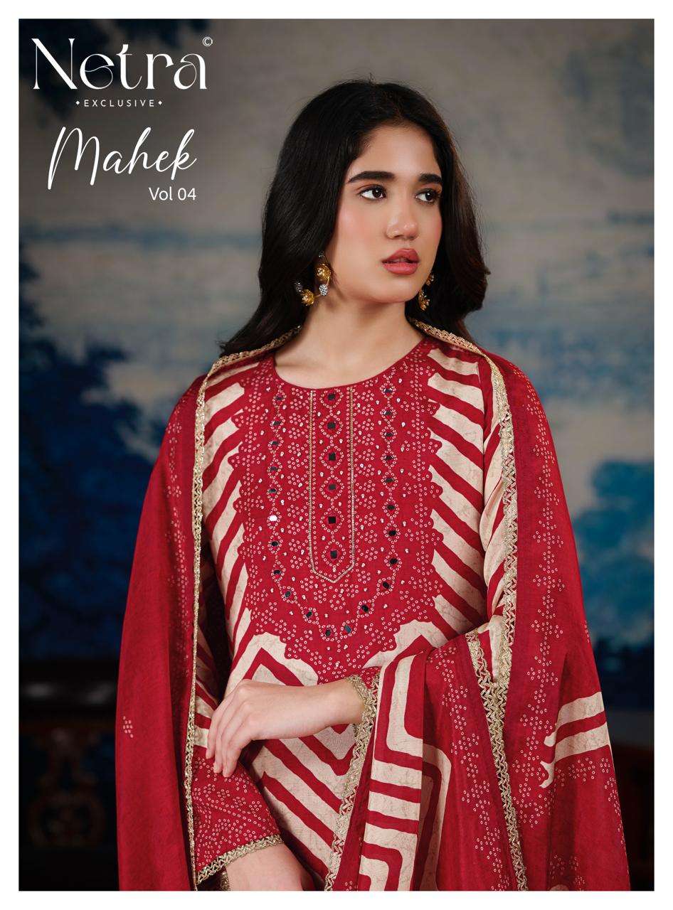 Mahek Vol 4 Netra Bemberg Pant Style Suits Supplier India
