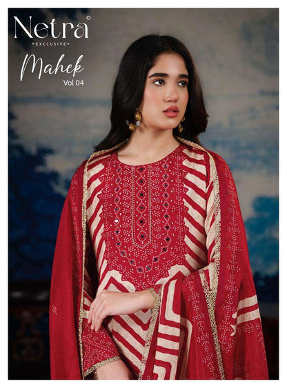 Mahek Vol 4 Netra Bemberg Pant Style Suits Supplier India