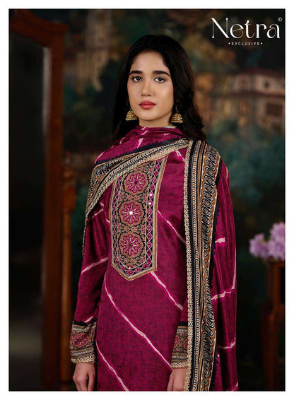 Mahek Vol 5 Netra Bemberg Muslin Pant Style Suits Exporter Gujarat