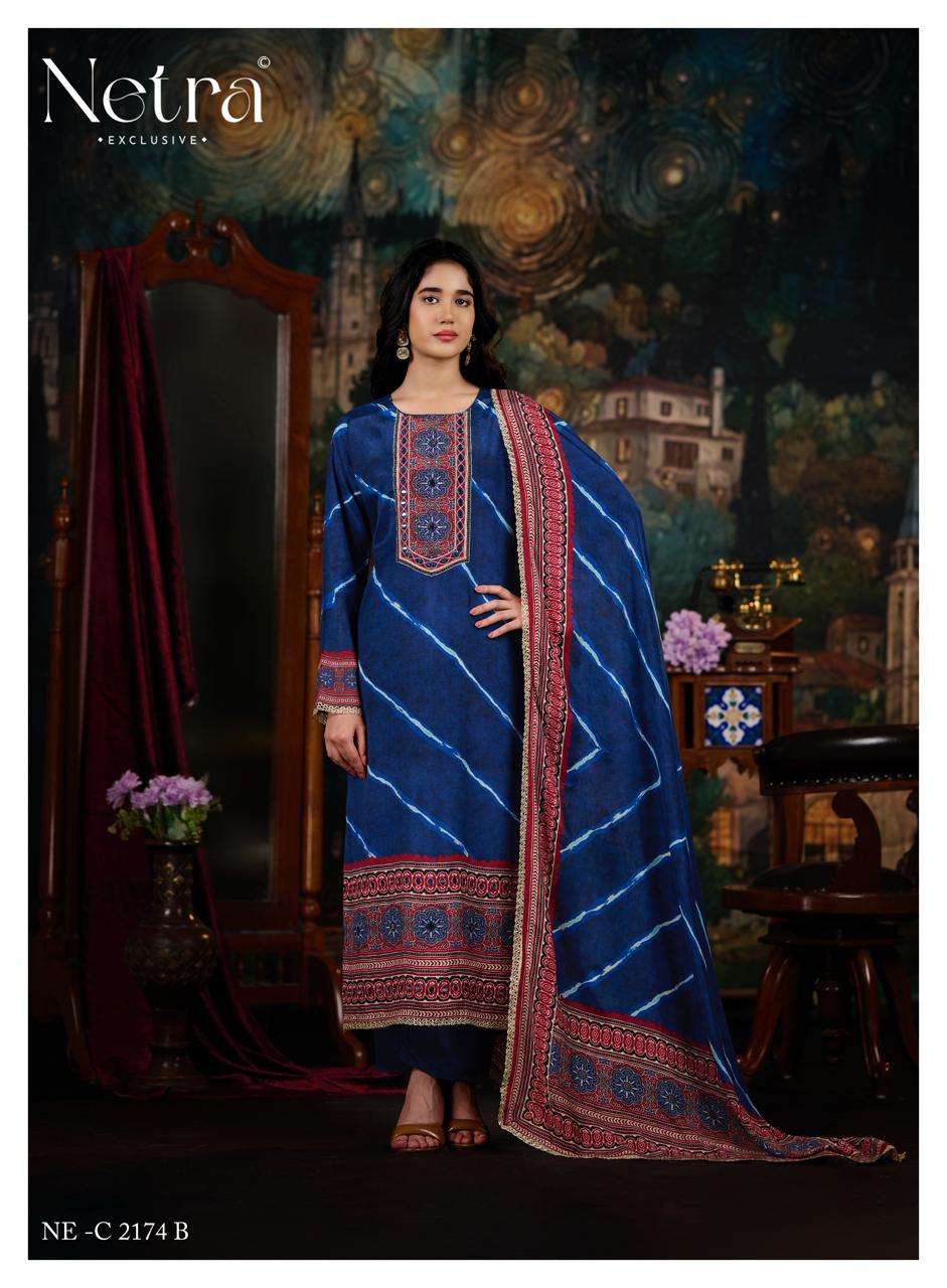 Mahek Vol 5 Netra Bemberg Muslin Pant Style Suits Exporter Gujarat
