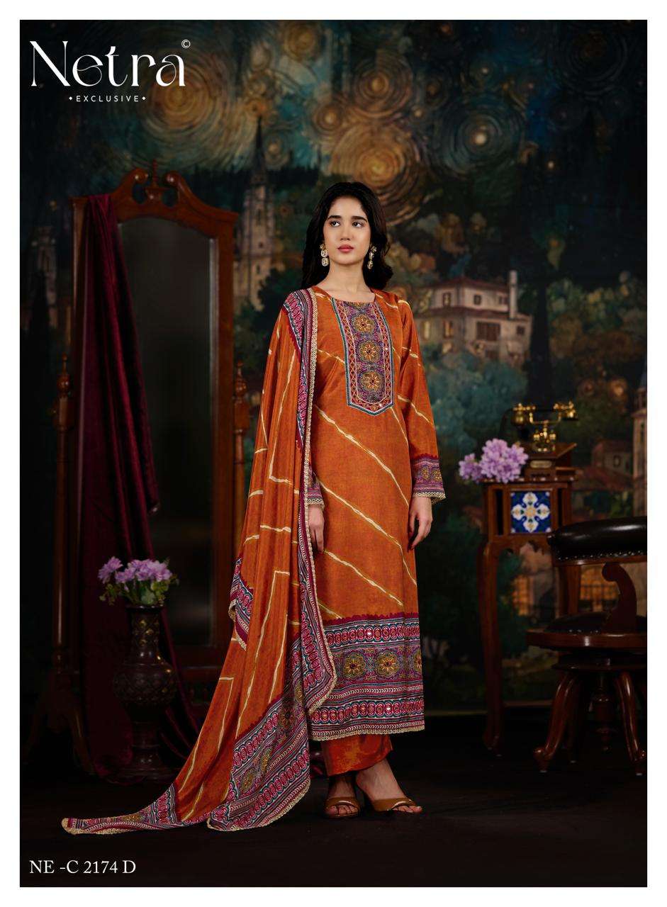 Mahek Vol 5 Netra Bemberg Muslin Pant Style Suits Exporter Gujarat