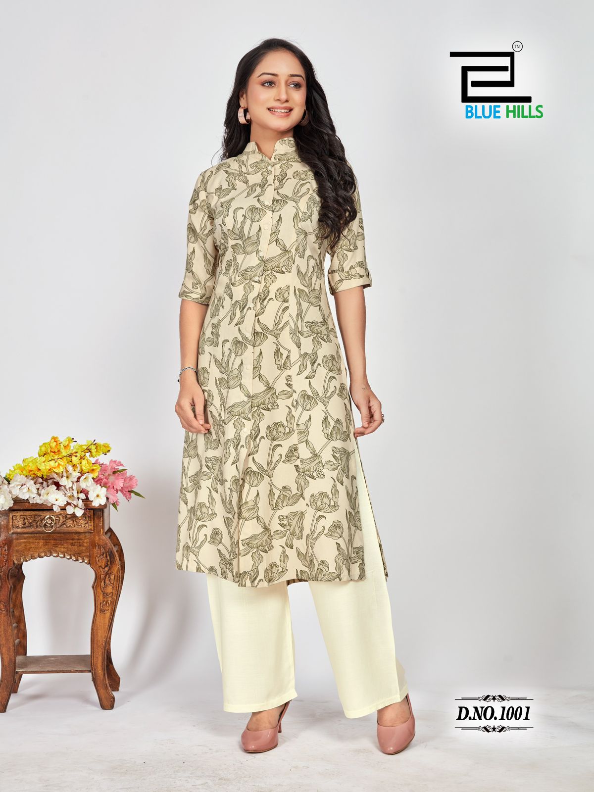 Maher Blue Hills Rayon 14Kg A-Line Kurti Wholesale Rate
