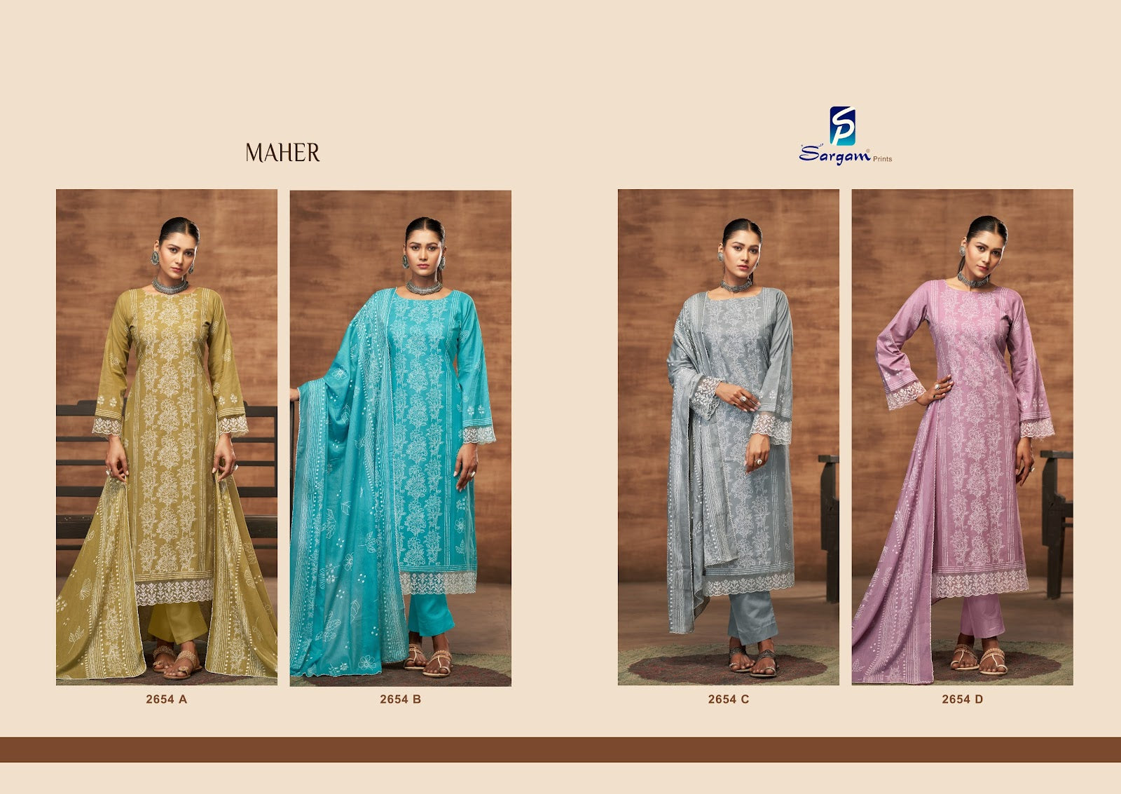 Maher Sargam Prints Pure Lawn Pant Style Suits Supplier India