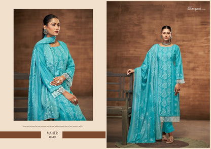 Maher Sargam Prints Pure Lawn Pant Style Suits Supplier India