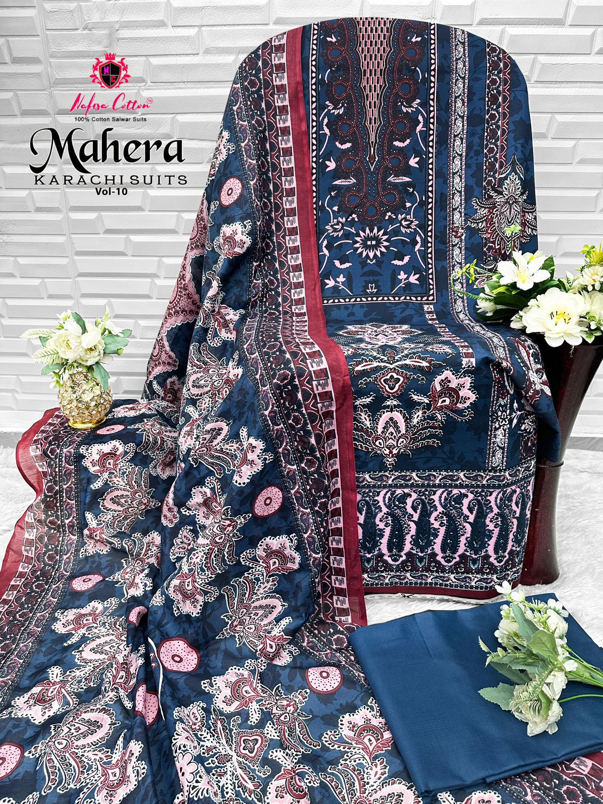 Mahera Vol 10 Nafisa Cotton Karachi Salwar Suits Exporter Gujarat