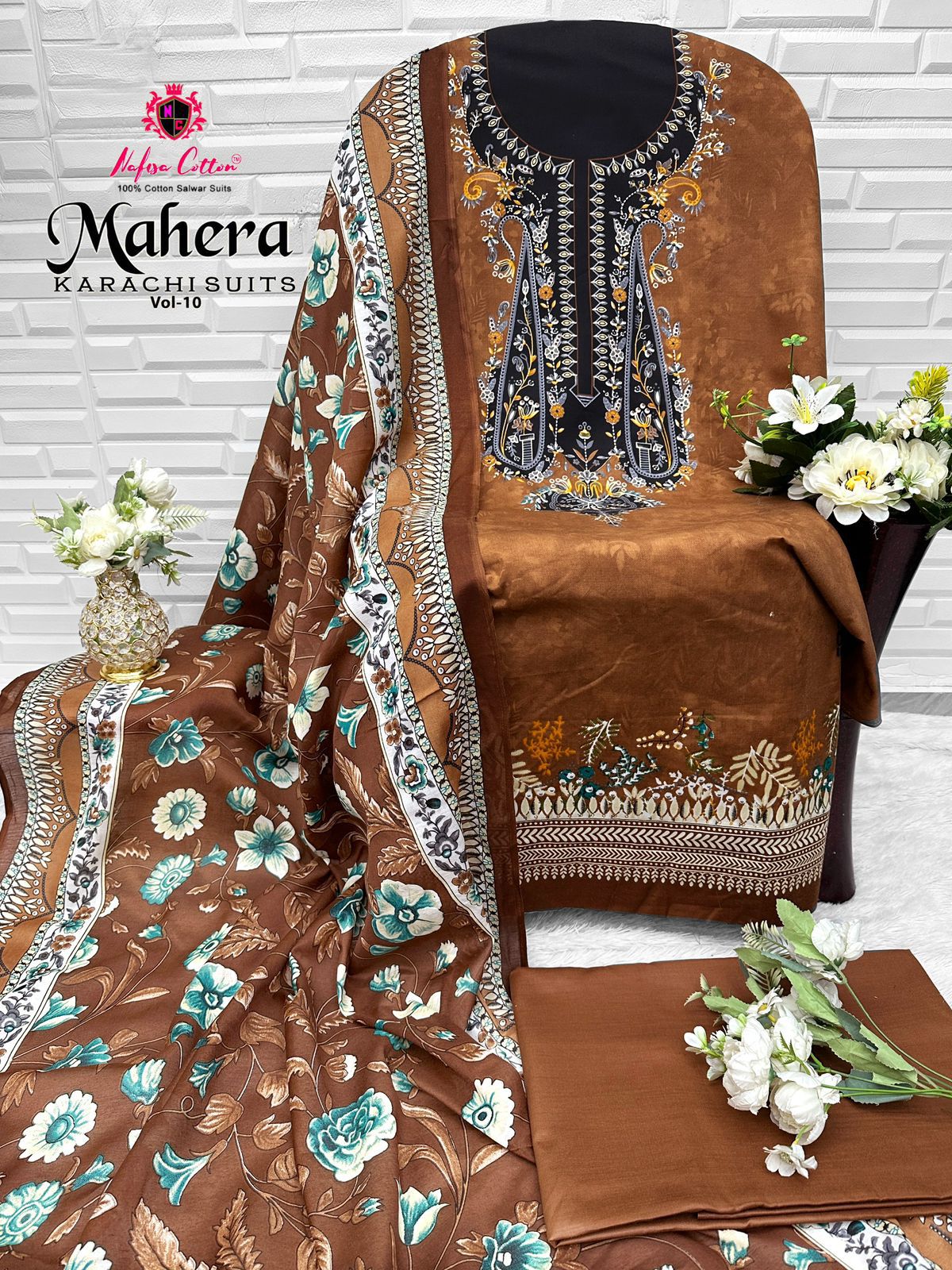 Mahera Vol 10 Nafisa Cotton Karachi Salwar Suits Exporter Gujarat