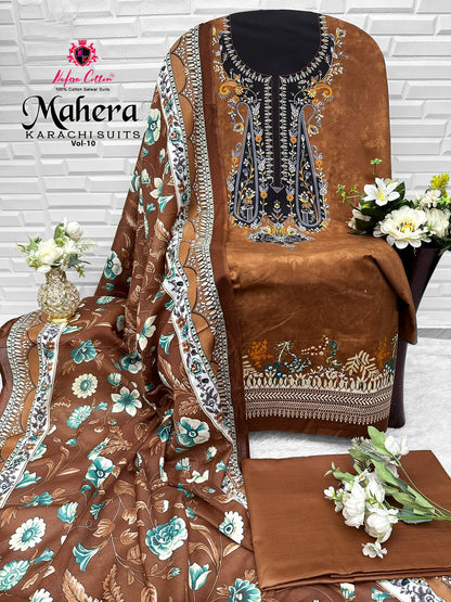 Mahera Vol 10 Nafisa Cotton Karachi Salwar Suits Exporter Gujarat