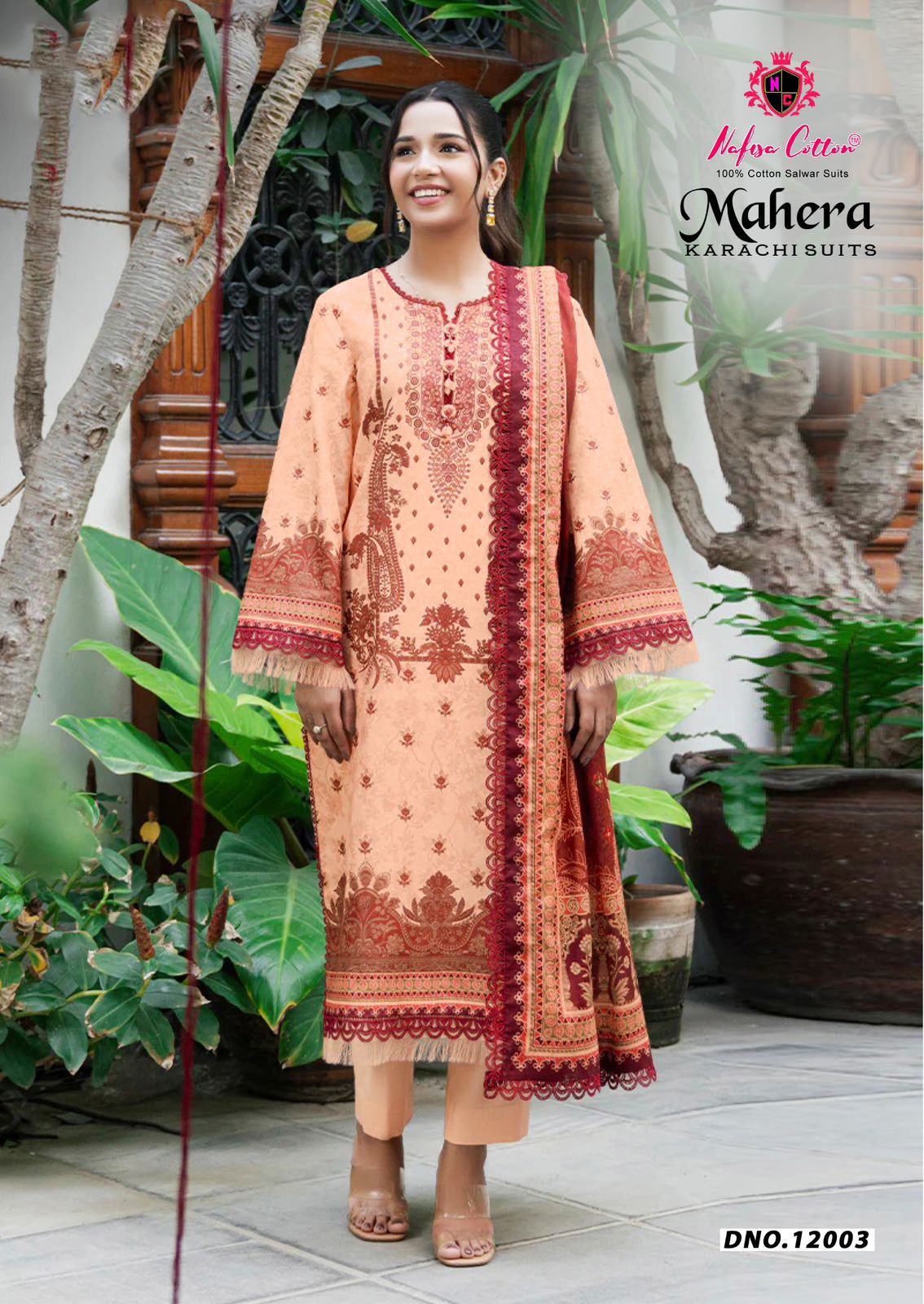 Mahera Vol 12 Nafisa Cotton Cotton Karachi Salwar Suits Wholesaler Ahmedabad