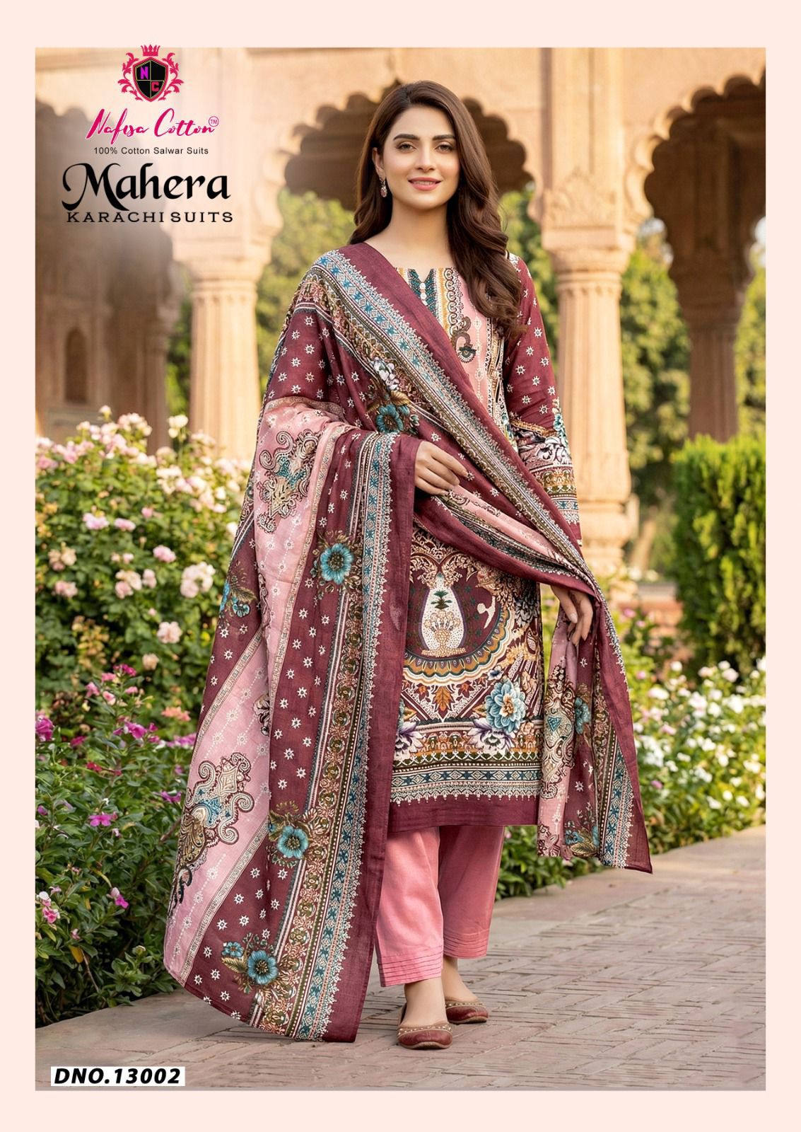 Mahera Vol 13 Nafisa Cotton Mix Cotton Karachi Salwar Suits Wholesaler Gujarat