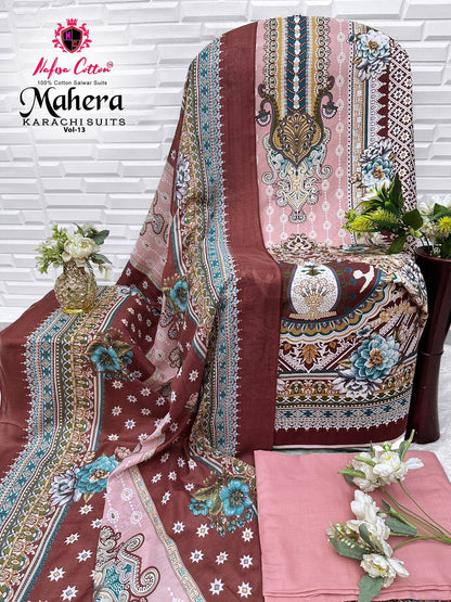 Mahera Vol 13 Nafisa Cotton Mix Cotton Karachi Salwar Suits Wholesaler Gujarat