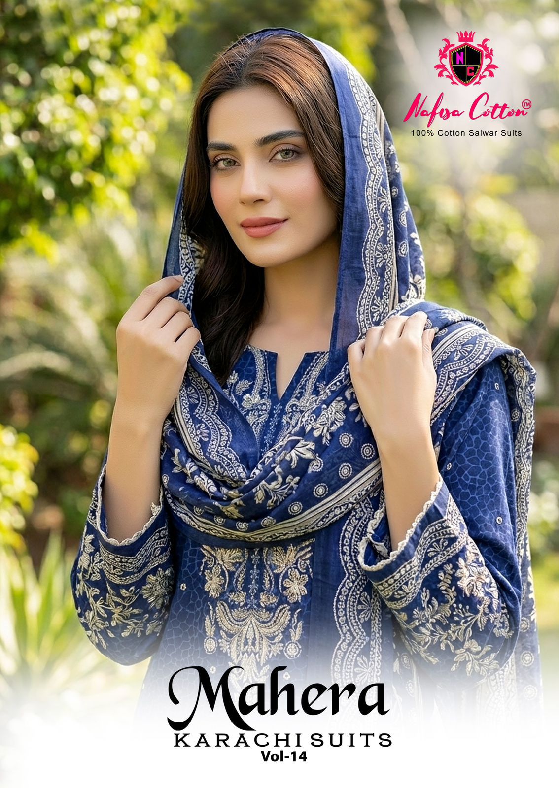 Mahera Vol 14 Nafisa Cotton Mix Cotton Karachi Salwar Suits Wholesaler Gujarat