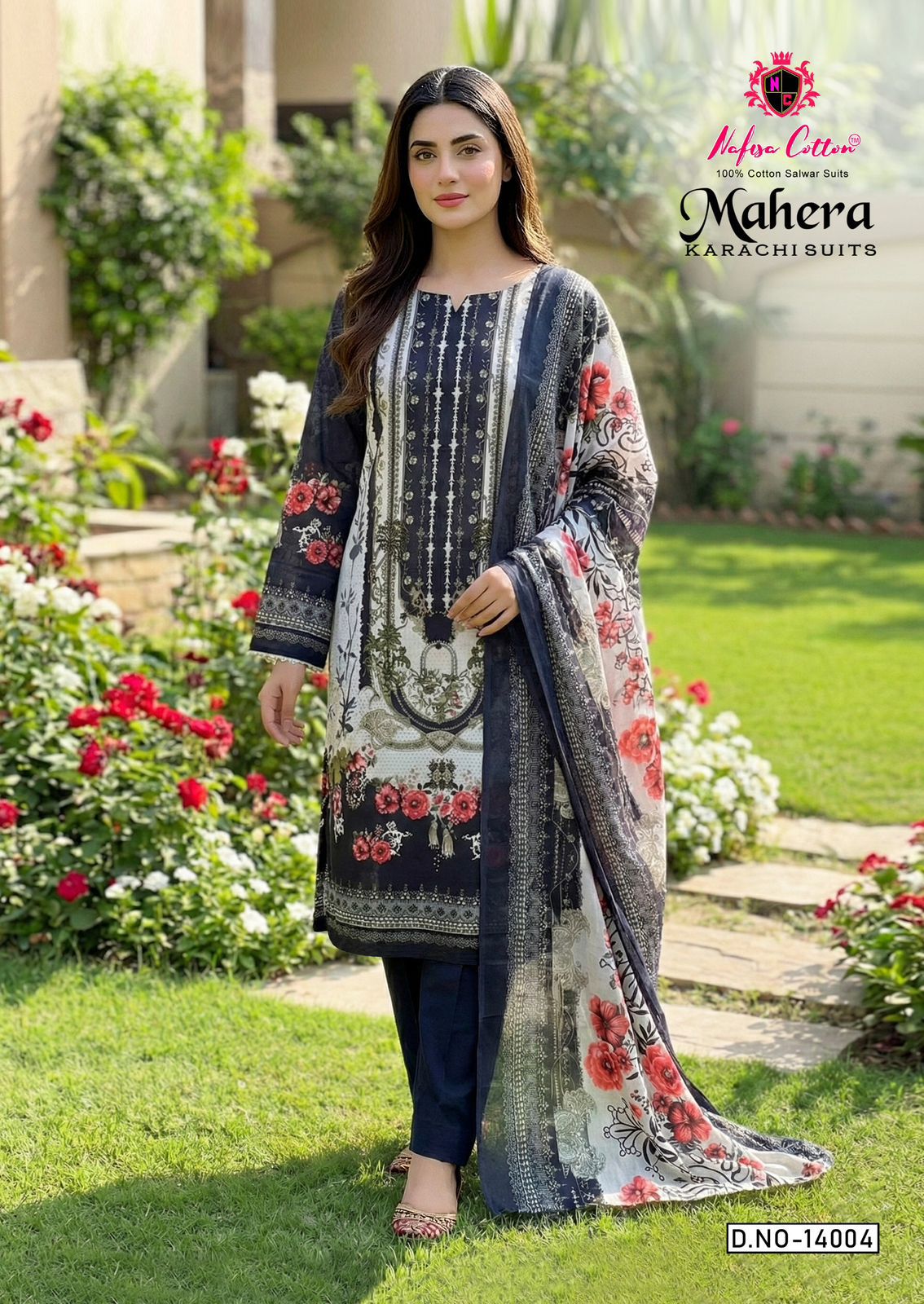 Mahera Vol 14 Nafisa Cotton Mix Cotton Karachi Salwar Suits Wholesaler Gujarat