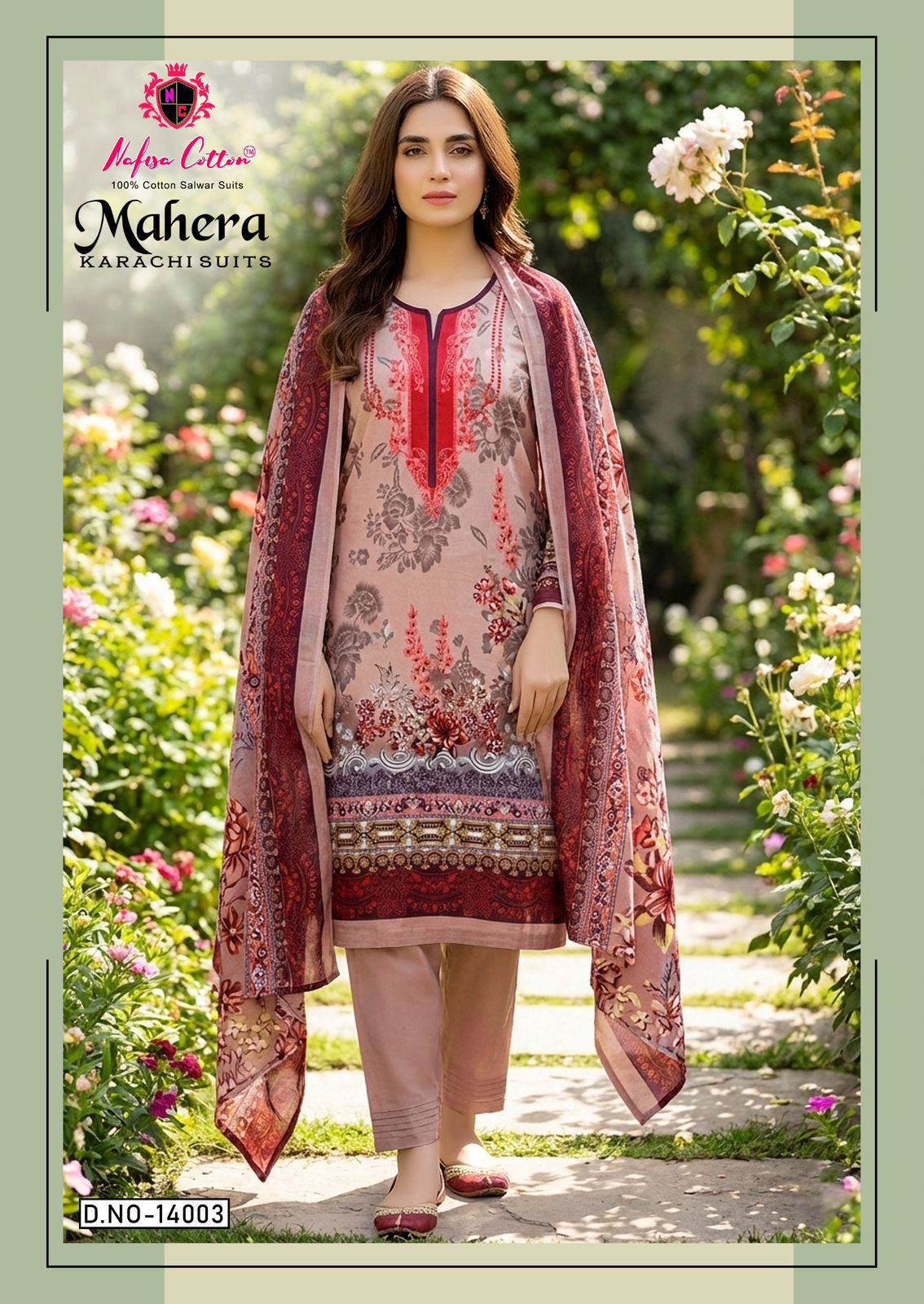Mahera Vol 14 Nafisa Cotton Mix Cotton Karachi Salwar Suits Wholesaler Gujarat
