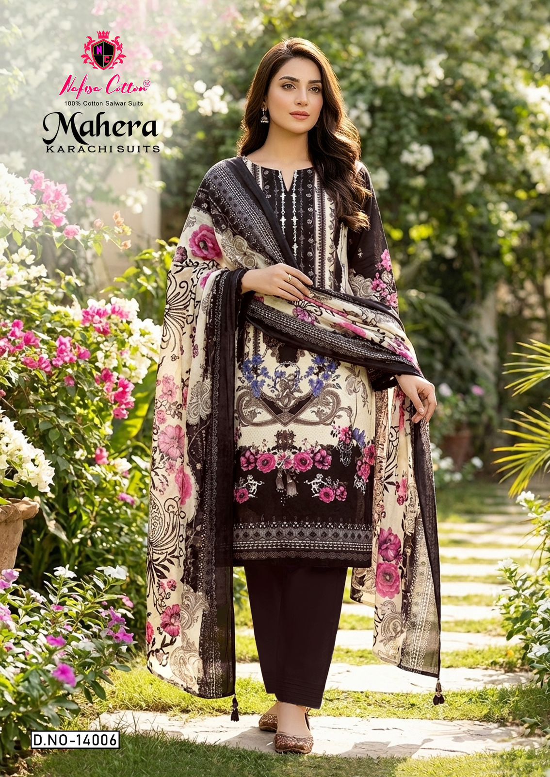 Mahera Vol 14 Nafisa Cotton Mix Cotton Karachi Salwar Suits Wholesaler Gujarat