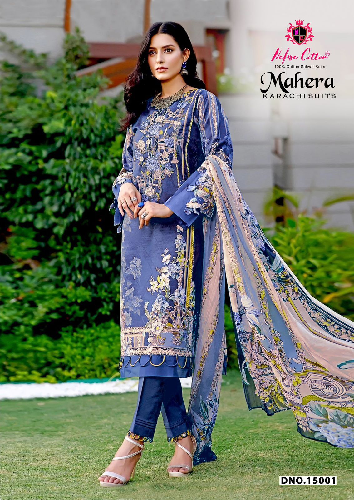 Mahera Vol 15 Nafisa Cotton Mix Cotton Karachi Salwar Suits Wholesale Price