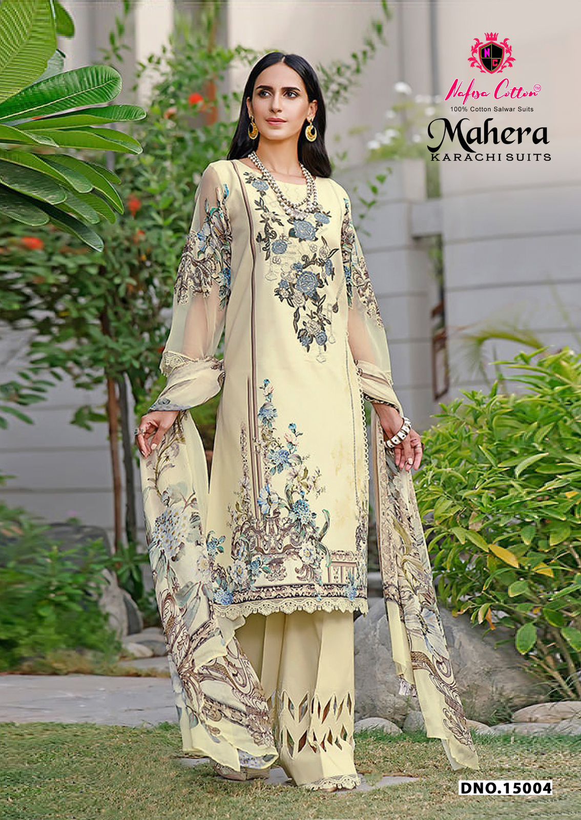 Mahera Vol 15 Nafisa Cotton Mix Cotton Karachi Salwar Suits Wholesale Price