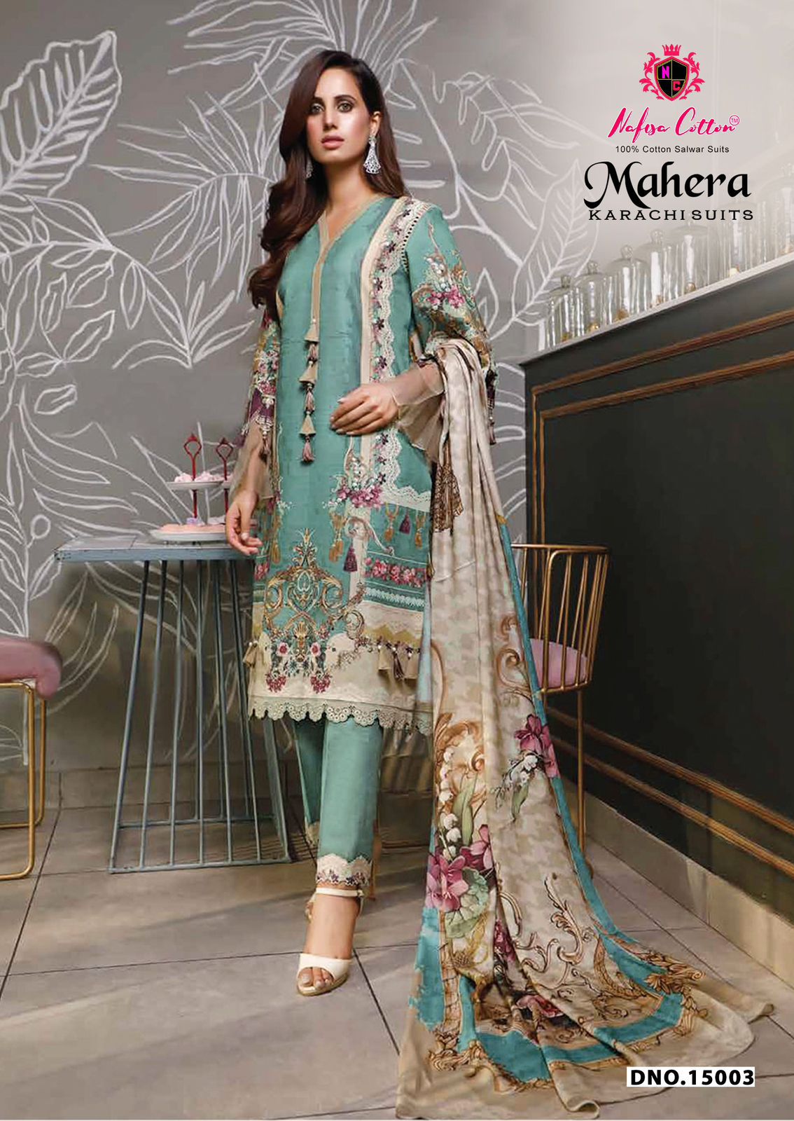 Mahera Vol 15 Nafisa Cotton Mix Cotton Karachi Salwar Suits Wholesale Price