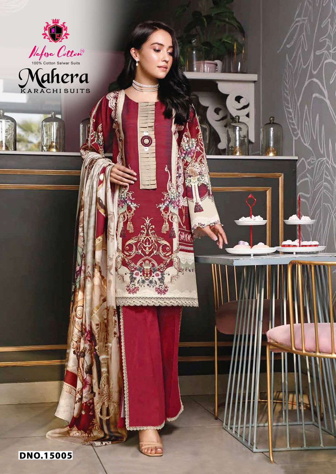 Mahera Vol 15 Nafisa Cotton Mix Cotton Karachi Salwar Suits Wholesale Price