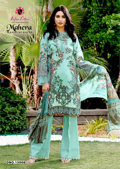 Mahera Vol 15 Nafisa Cotton Mix Cotton Karachi Salwar Suits Wholesale Price