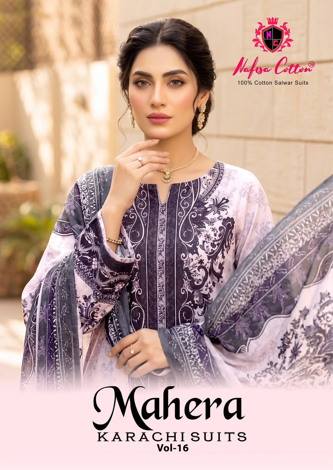 Mahera Vol 16 Nafisa Cotton Mix Cotton Karachi Salwar Suits Manufacturer