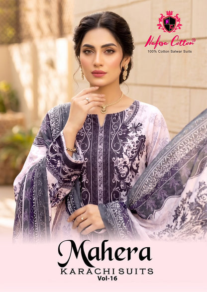 Mahera Vol 16 Nafisa Cotton Mix Cotton Karachi Salwar Suits Manufacturer