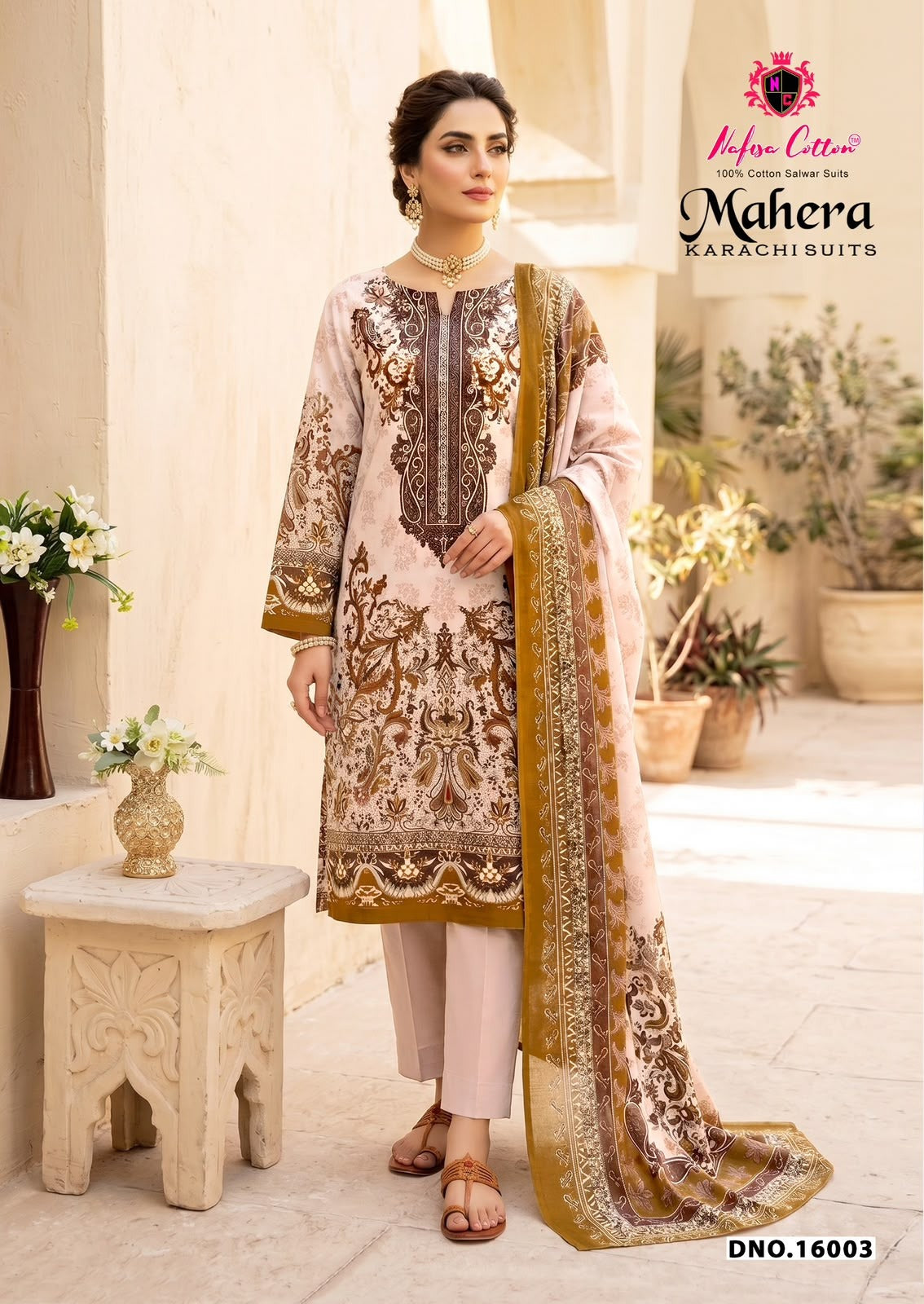 Mahera Vol 16 Nafisa Cotton Mix Cotton Karachi Salwar Suits Manufacturer
