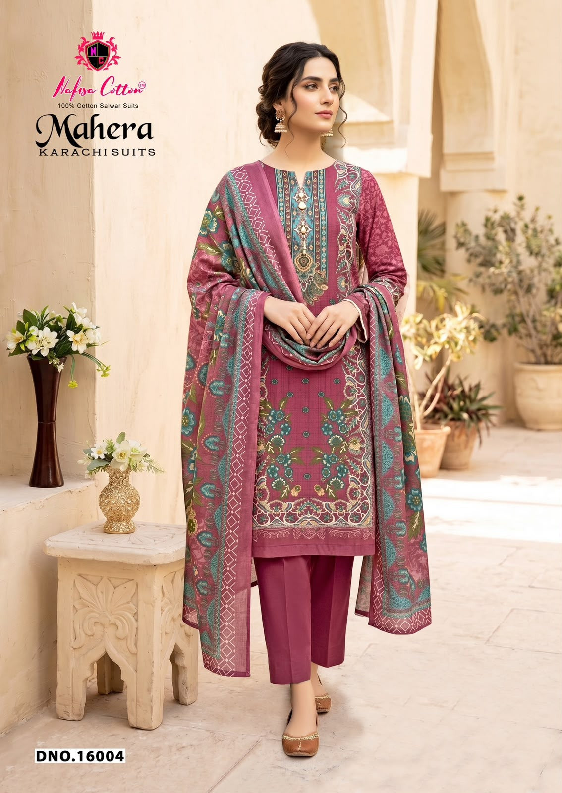 Mahera Vol 16 Nafisa Cotton Mix Cotton Karachi Salwar Suits Manufacturer