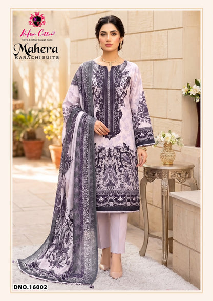 Mahera Vol 16 Nafisa Cotton Mix Cotton Karachi Salwar Suits Manufacturer