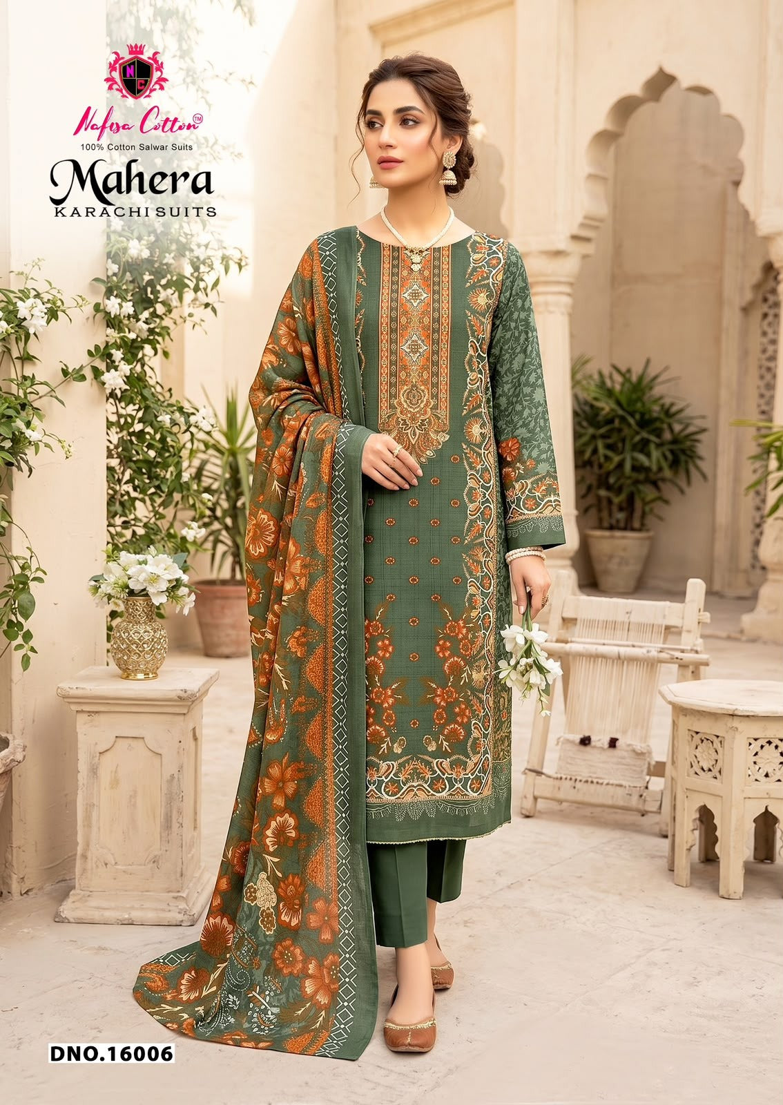 Mahera Vol 16 Nafisa Cotton Mix Cotton Karachi Salwar Suits Manufacturer