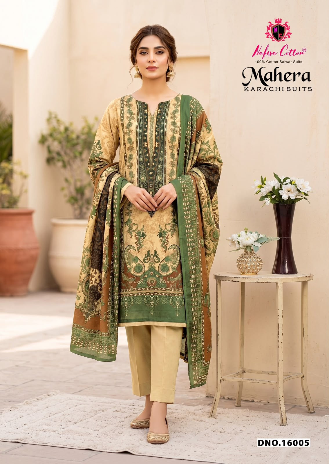 Mahera Vol 16 Nafisa Cotton Mix Cotton Karachi Salwar Suits Manufacturer