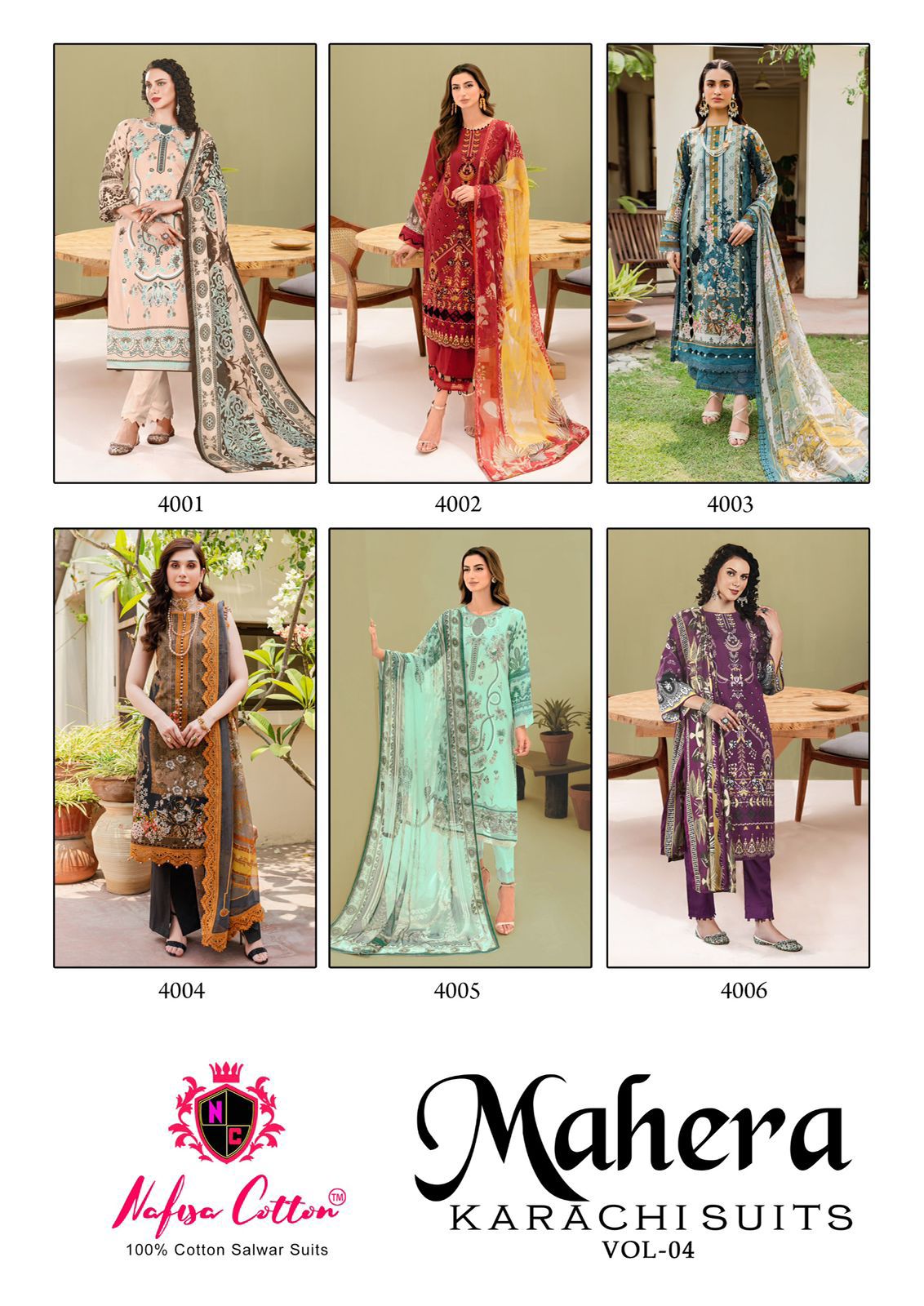 Mahera Vol 4 Nafisa Cotton Soft Cotton Karachi Salwar Suits