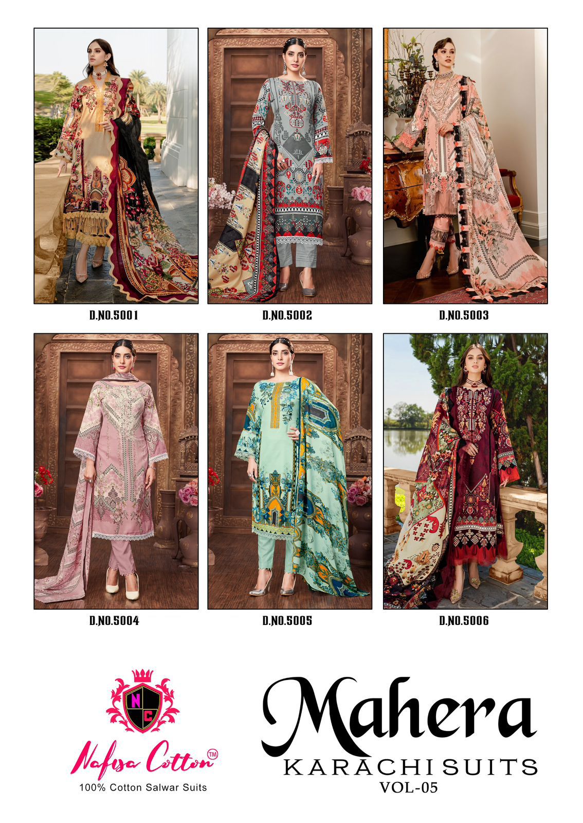 Mahera Vol 5 Nafisa Cotton Karachi Salwar Suits Supplier Gujarat