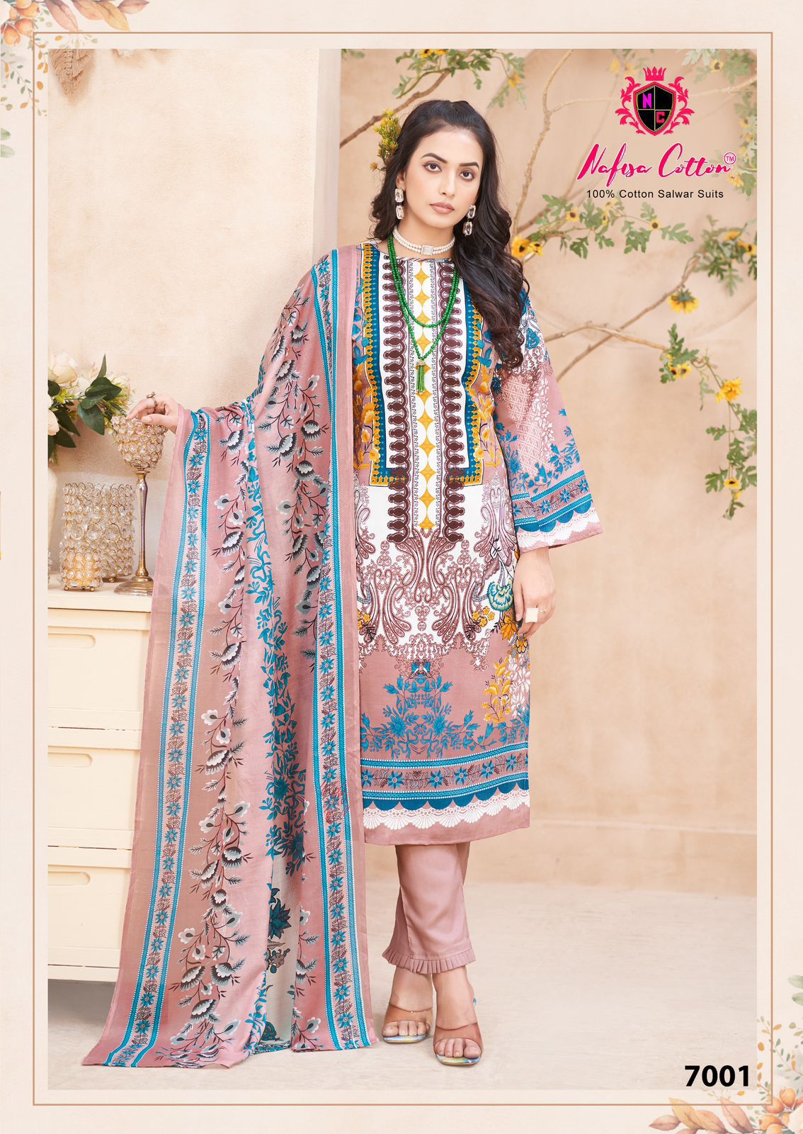 Mahera Vol 7 Nafisa Cotton Cotton Karachi Salwar Suits Exporter