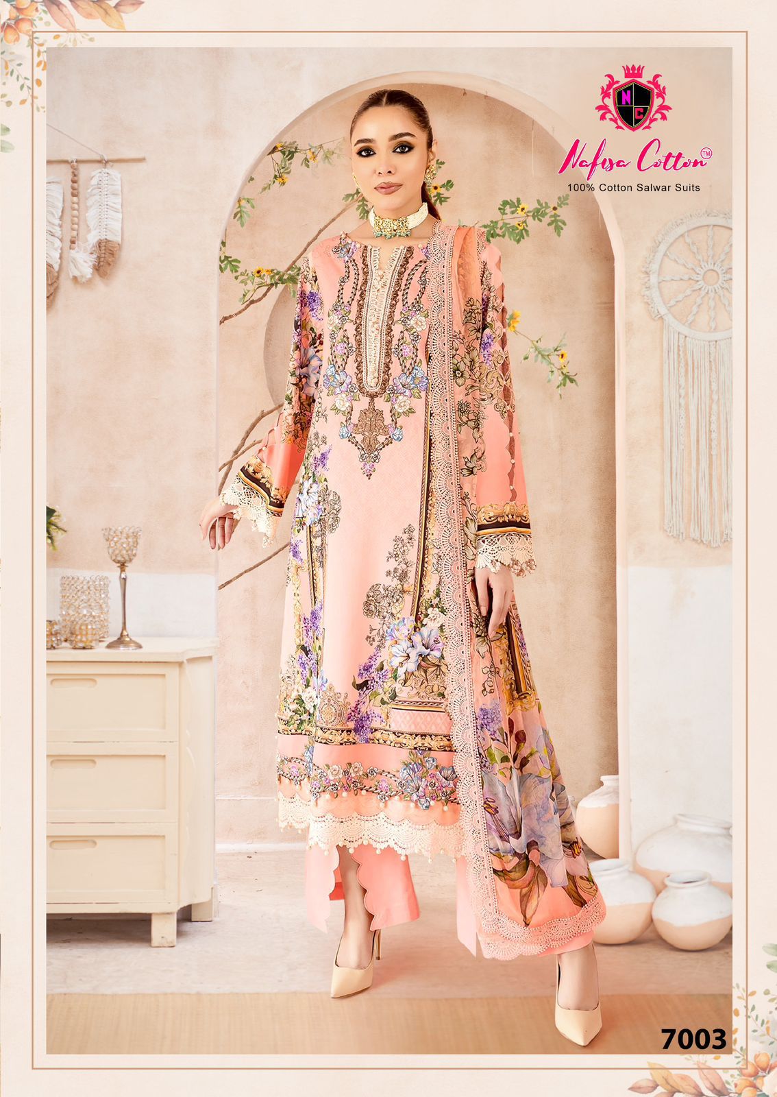 Mahera Vol 7 Nafisa Cotton Cotton Karachi Salwar Suits Exporter