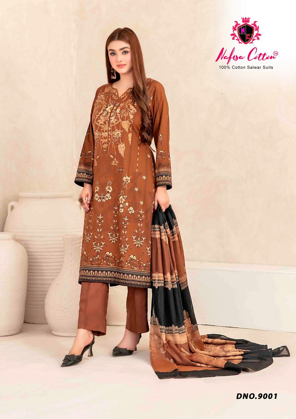 Mahera Vol 9 Nafisa Cotton Karachi Salwar Suits Exporter Ahmedabad
