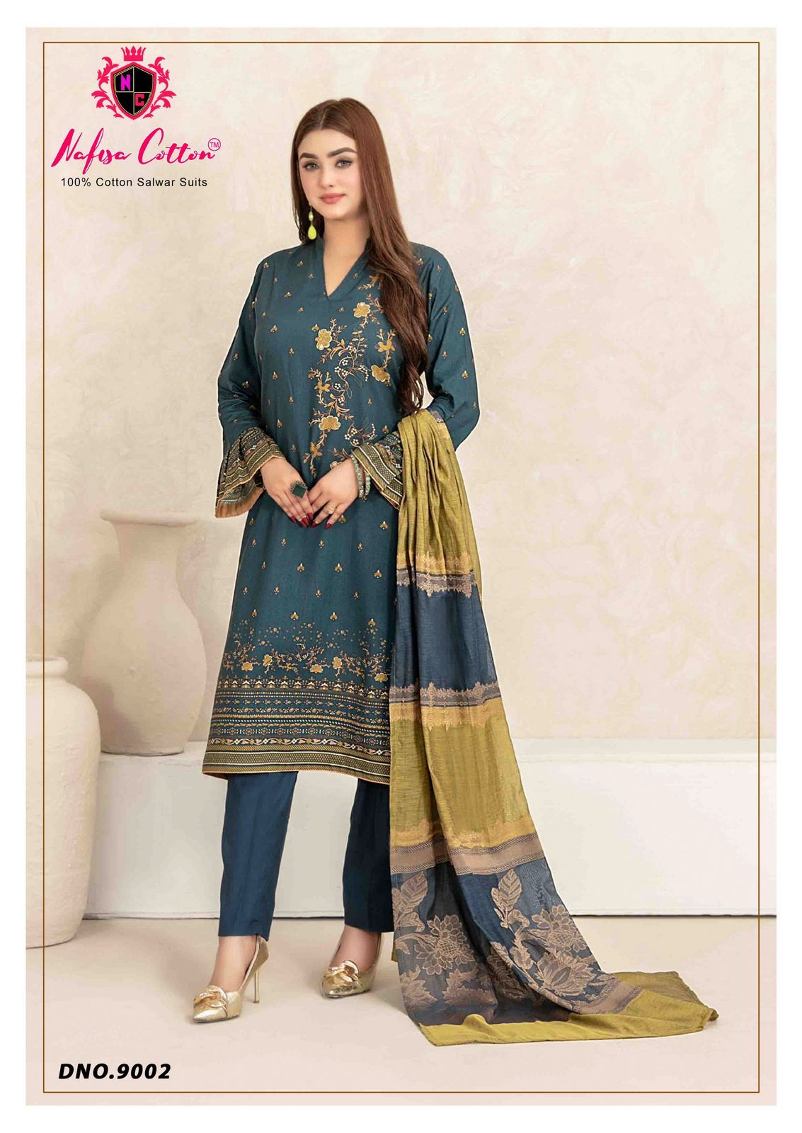Mahera Vol 9 Nafisa Cotton Karachi Salwar Suits Exporter Ahmedabad