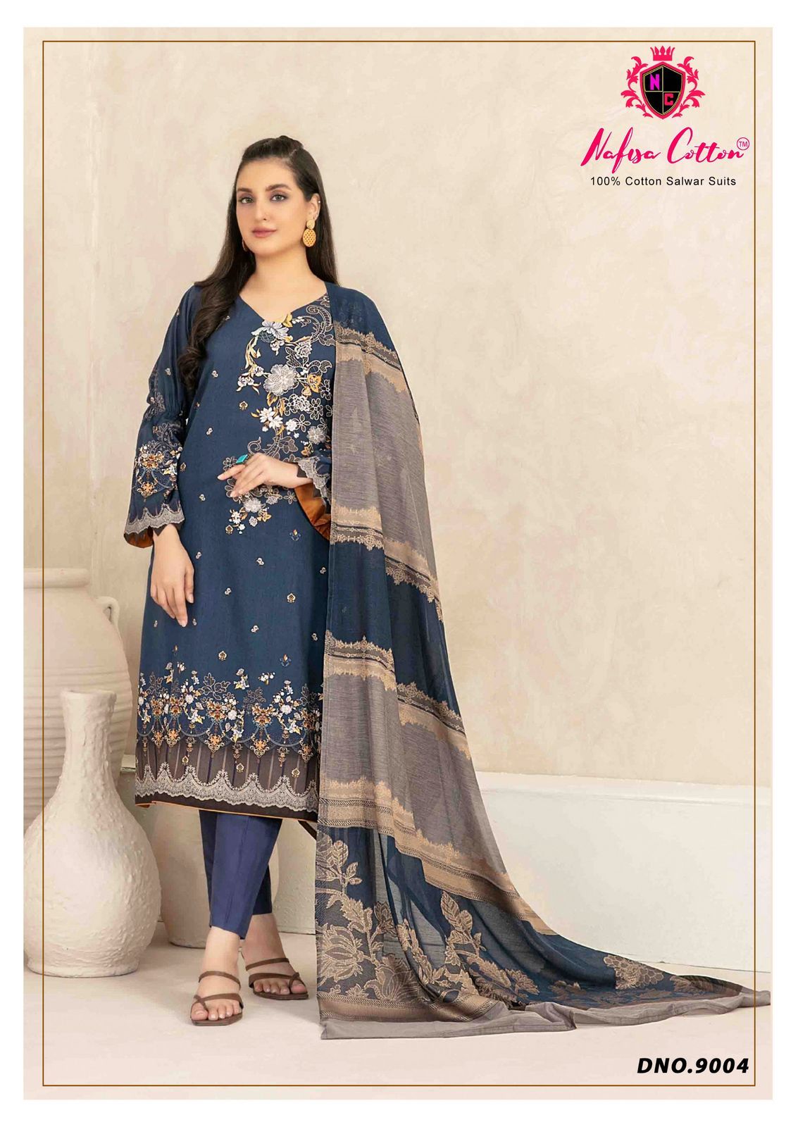 Mahera Vol 9 Nafisa Cotton Karachi Salwar Suits Exporter Ahmedabad