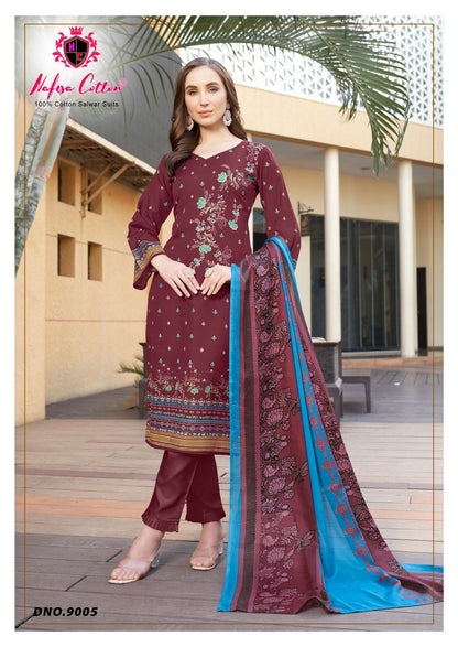Mahera Vol 9 Nafisa Cotton Karachi Salwar Suits Exporter Ahmedabad